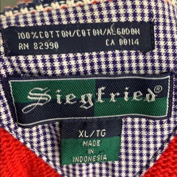 Siegfried Men's Red Cable Knit Iconic Crew Neck Sweater Size XL - Picture 2 of 9